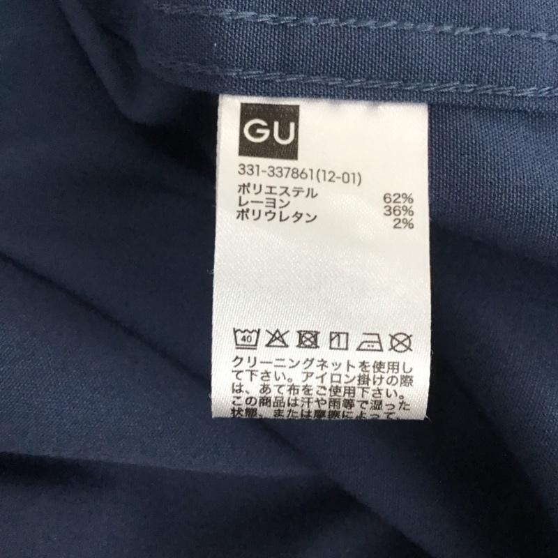 ジーユー GU シャツ、ブラウス 半袖 331-337861 半袖シャツ カラーシャツ アンダーカバー M ロゴ、文字 紺 / ネイビー / メンズ USED 古着 中古 10130568