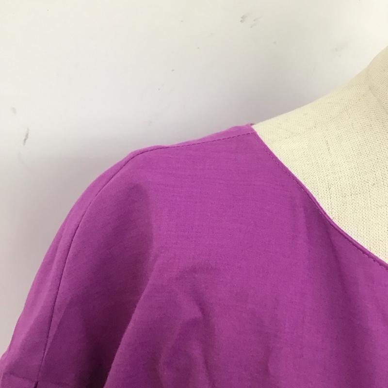 ナチュラルビューティーベーシック NATURAL BEAUTY BASIC カットソー 半袖 017-8110534 フレアスリーブ M 無地 紫 / パープル / レディース USED 古着 中古 10123097