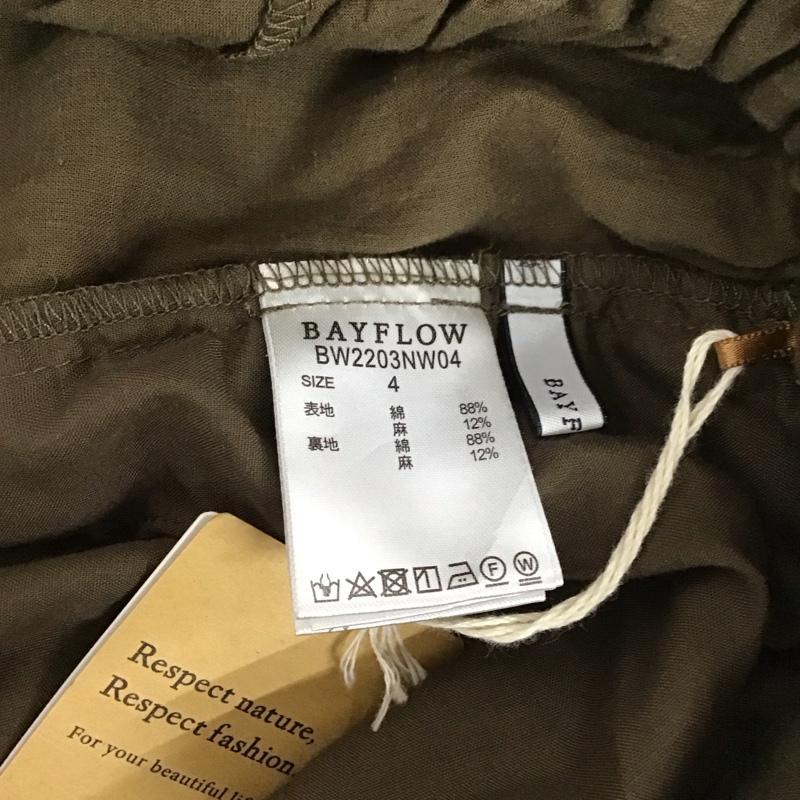 ベイフロー BAYFLOW スカート ロングスカート BW2203NW04 コットンリネン フレアスカート タグ付き L 無地 茶 / ブラウン / レディース USED 古着 中古 10122454