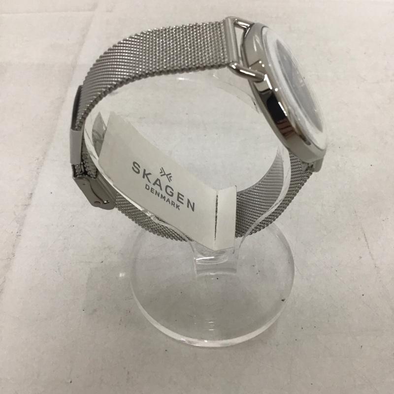 スカーゲン SKAGEN 腕時計 アナログ(クォーツ式) SKW2738 箱有 ロゴ、文字 銀 / シルバー / X 紺 / ネイビー / レディース USED 古着 中古 10134352