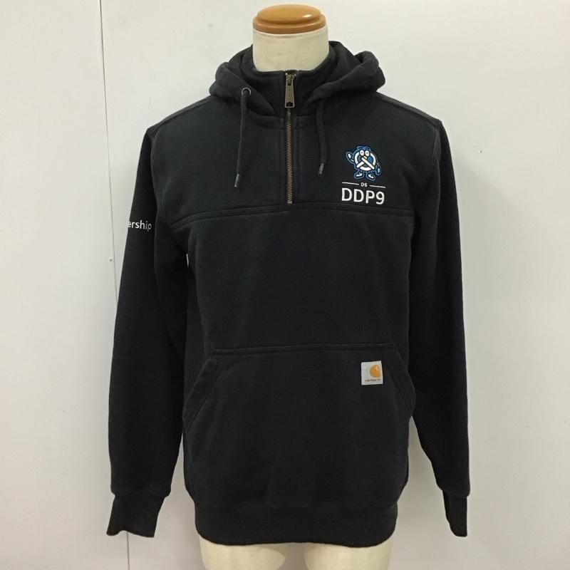 カーハート Carhartt パーカー 長袖 長袖プルオーバーパーカー 長袖スウェット トレーナー S ロゴ、文字 黒 / ブラック /  メンズ USED 古着 中古 10116528