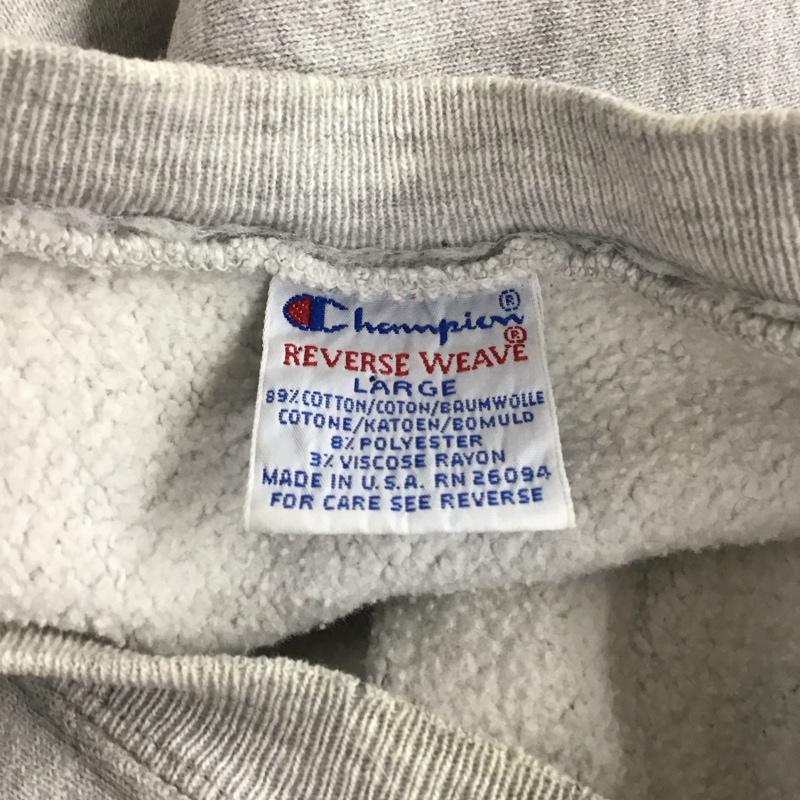 チャンピオン Champion トレーナー 長袖 REVERSE WEAVE スウェット 90年代 L ロゴ、文字 灰 / グレー / メンズ USED 古着 中古 10107924