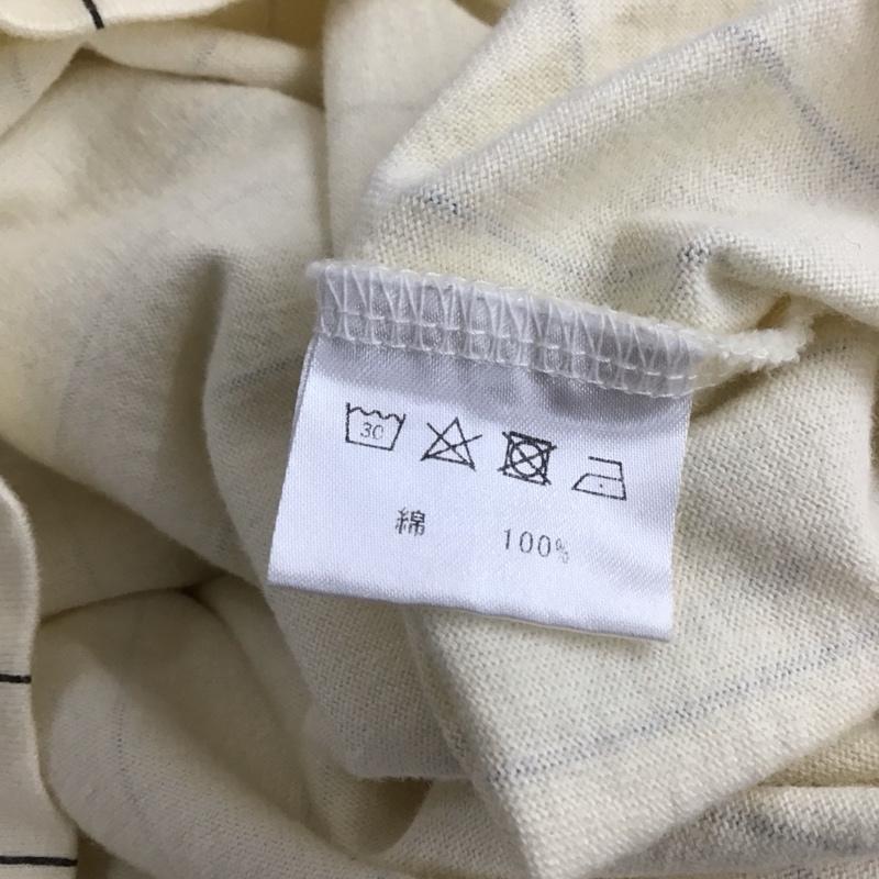 キリメ Kirime カットソー 長袖 長袖カットソー ヘンリーネックカットソー ストライプシャツ XL ロゴ、文字 アイボリー / アイボリー / メンズ USED 古着 中古 10142976
