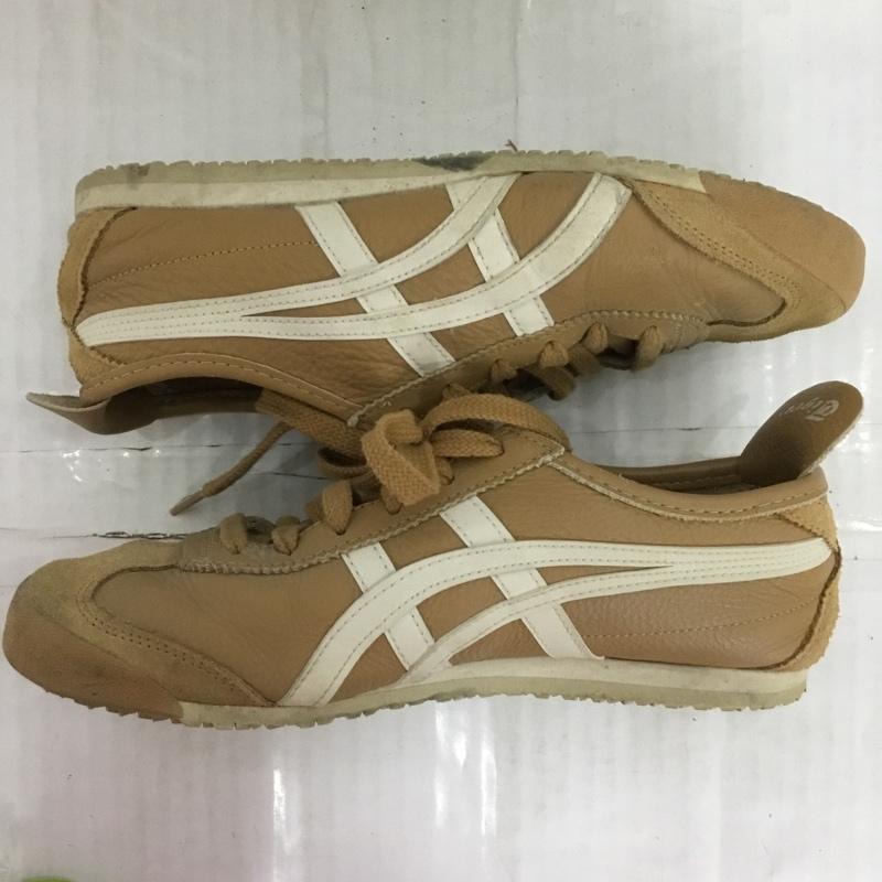 オニツカタイガー ONITSUKA TIGER スニーカー スニーカー 1183A201 MEXICO 66 レザー 23.5cm 23.5cm ロゴ、文字 ベージュ / ベージュ / レディース USED 古着 中古 10124214