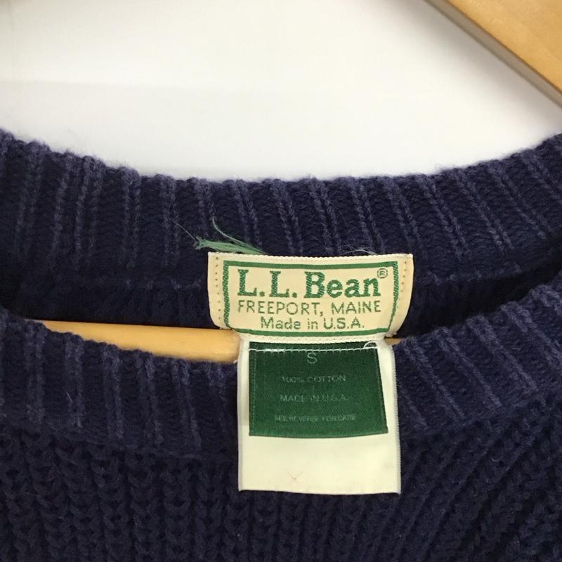 エルエルビーン L.L.Bean ニット、セーター 長袖 長袖ニットカットソー クルーネック セーター 80s S 無地 紺 / ネイビー / メンズ USED 古着 中古 10136146
