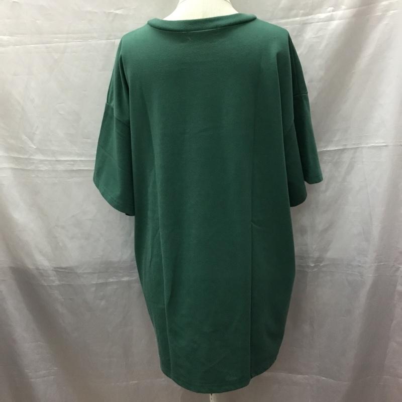 イング INGNI Tシャツ 半袖 1221-100125-00 カレッジTシャツ クルーネック M ロゴ、文字 緑 / グリーン / レディース USED 古着 中古 10115557