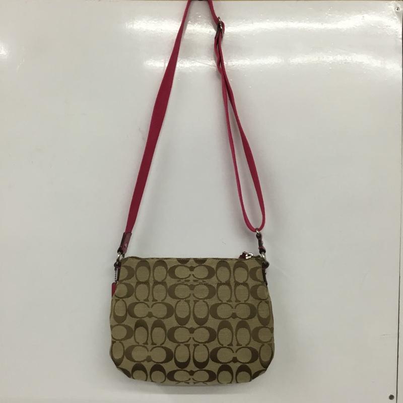 コーチ COACH ショルダーバッグ ショルダーバッグ ロゴ、文字 ベージュ / ベージュ / X 桃 / ピンク / レディース USED 古着 中古 10131243