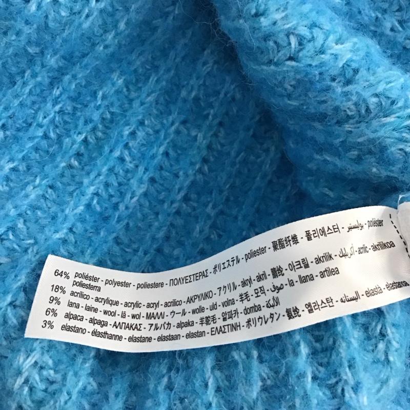 ザラ ZARA ニット、セーター 長袖 長袖ニットカットソー ニット セーター タートルネックニット L 無地 青 / ブルー / レディース USED 古着 中古 10122423