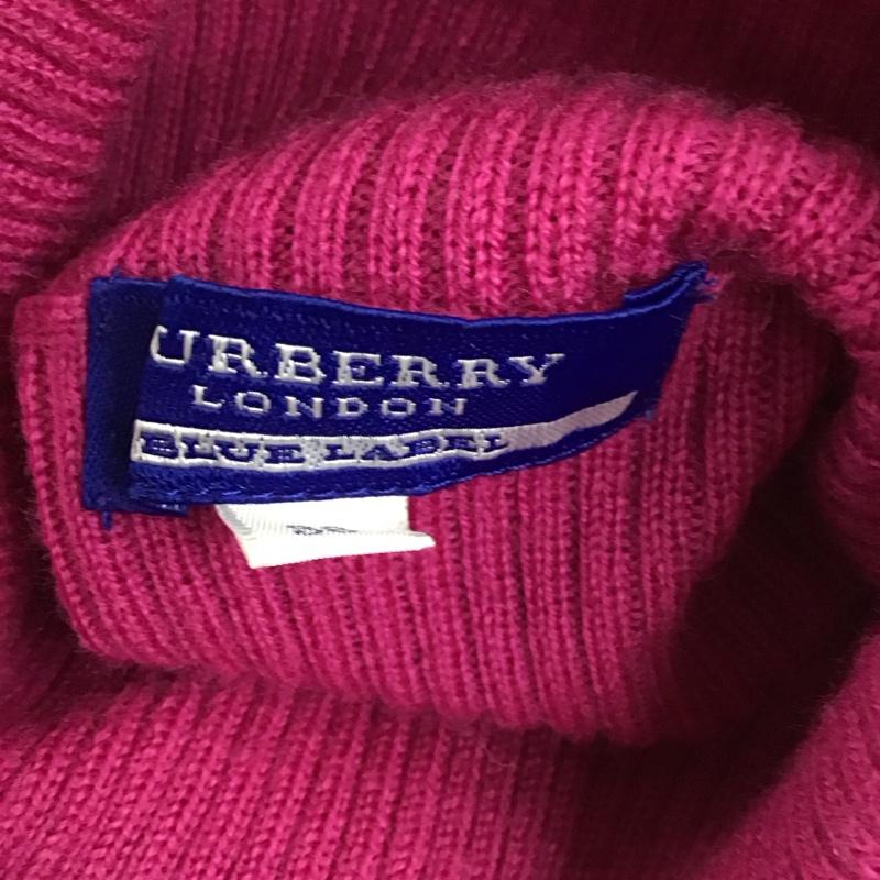 バーバリーブルーレーベル BURBERRY BLUE LABEL ニット、セーター 長袖 FBF32-615-14 タートルネック 38 ワンポイント 紫 / パープル /  レディース USED 古着 中古 10115480