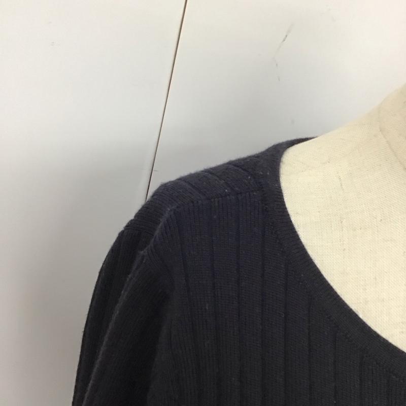 マッキントッシュフィロソフィー MACKINTOSH PHILOSOPH ニット、セーター 長袖 長袖ニットカットソー ニット セーター クルーネックニット 38 無地 紺 / ネイビー / レディース USED 古着 中古 10120404