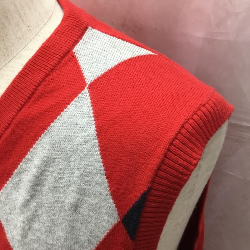 トミーヒルフィガー TOMMY HILFIGER ベスト ベスト 49-2233801 Vネック タグ付き M アーガイル柄 赤 / レッド / X 灰 / グレー / X 白 / ホワイト / X 紺 / ネイビー / メンズ USED 古着 中古 10112875