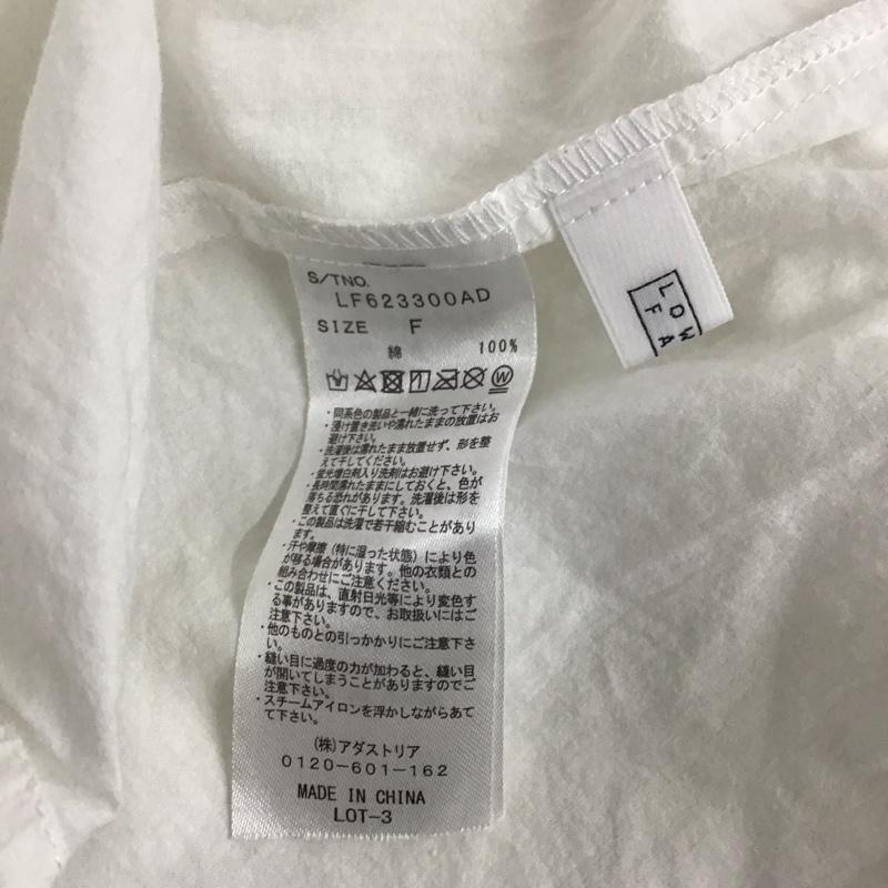ローリーズファーム LOWRYS FARM シャツ、ブラウス 半袖 半袖シャツ 無地シャツ 前開きシャツ ノーカラーシャツ FREE 無地 白 / ホワイト / レディース USED 古着 中古 10128743