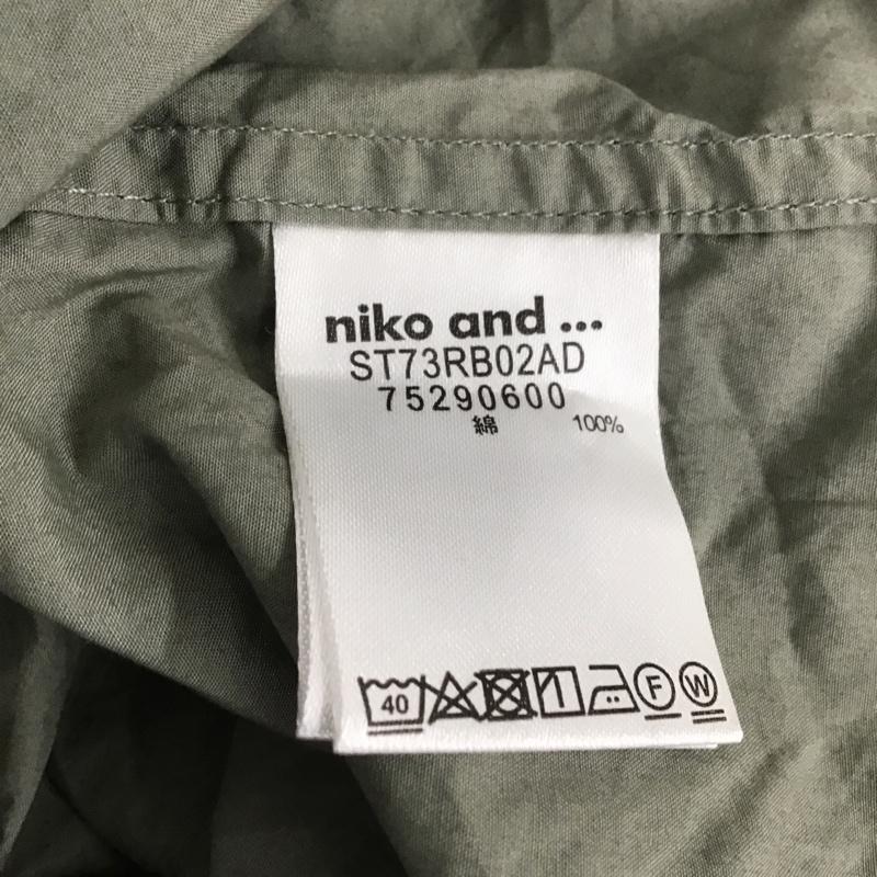 ニコアンド niko and... カットソー 半袖 半袖カットソー クルーネックカットソー 袖リボンカットソー 4 無地 カーキ / カーキ /  レディース USED 古着 中古 10106857