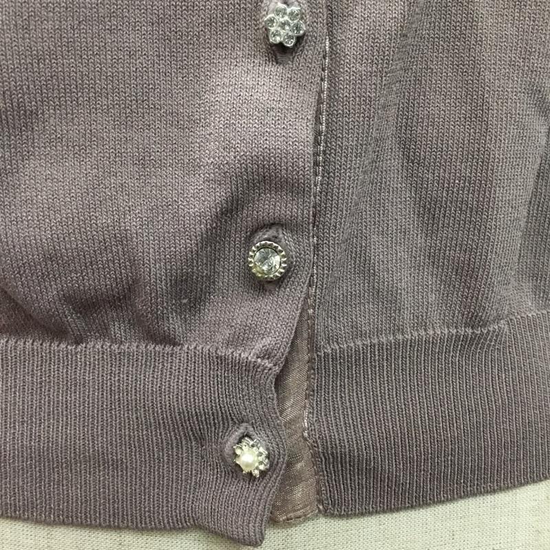 ミッシュマッシュ MISCH MASCH カーディガン 長袖 8-410-00183-4514-21 クルーネック M 無地 紫 / パープル / レディース USED 古着 中古 10107334