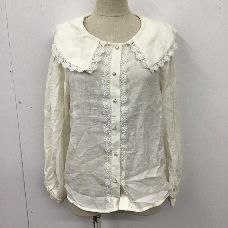 ザラ ZARA シャツ、ブラウス 長袖 3564 183 251 ビッグカラー レース M 無地 アイボリー / アイボリー / レディース USED 古着 中古 10106736