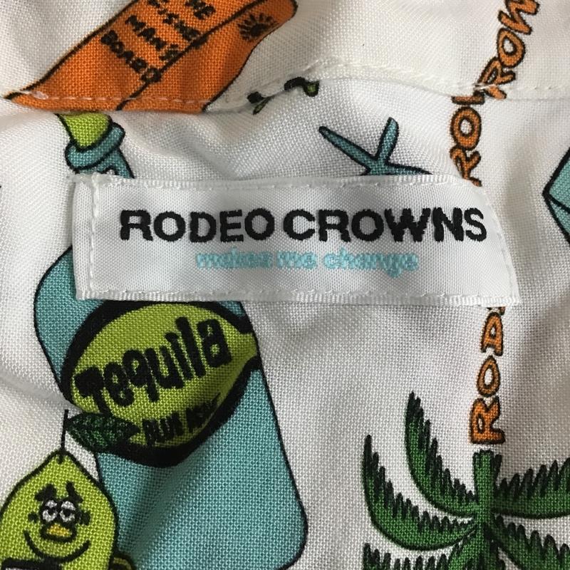 ロデオクラウンズ Rodeo Crowns シャツ、ブラウス 半袖 426ESA01-0190 RyuAmbe×RCSアロハシャツ 半袖シャツ プリントシャツ FREE プリント 白 / ホワイト / レディース USED 古着 中古 10105916