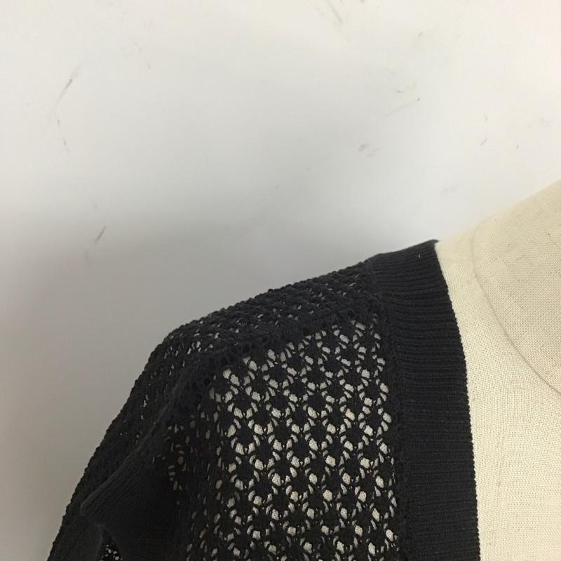 アメリカンホリック AMERICAN HOLIC ベスト ベスト HA26L2X0500 Vネック透かし編みニットベスト ロング丈 M 無地 黒 / ブラック / レディース USED 古着 中古 10109469