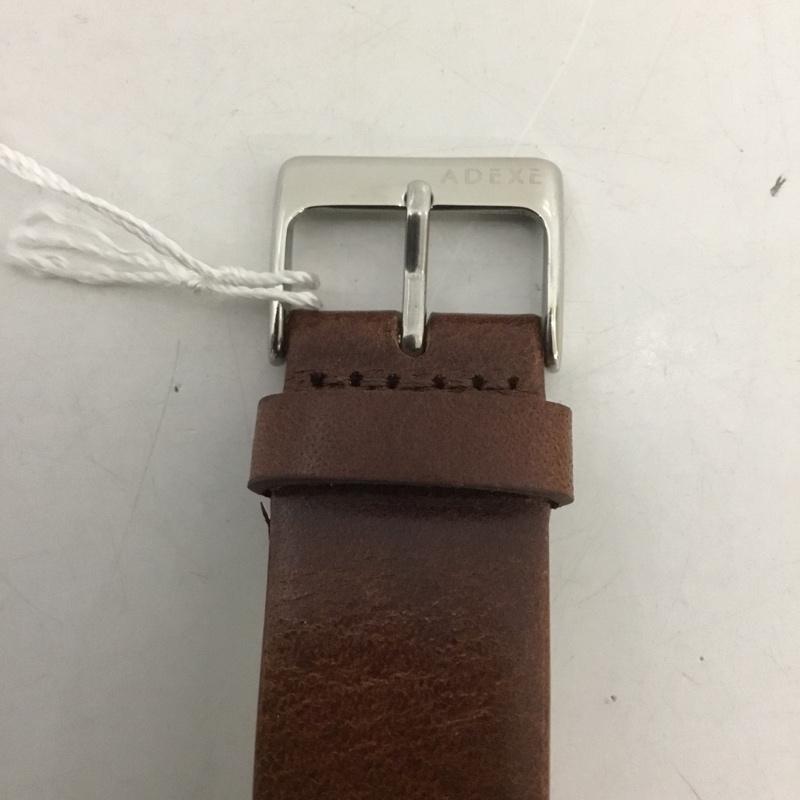 アデクス ADEXE 腕時計 アナログ(クォーツ式) 1868B-03 レザー ロゴ、文字 茶 / ブラウン / メンズ USED 古着 中古 10127474