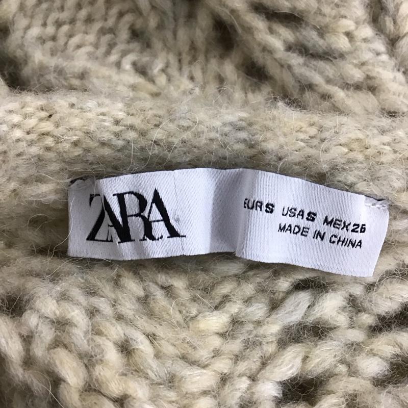 ザラ ZARA ニット、セーター 長袖 透かし編み S 無地 ベージュ / ベージュ / レディース USED 古着 中古 10124990