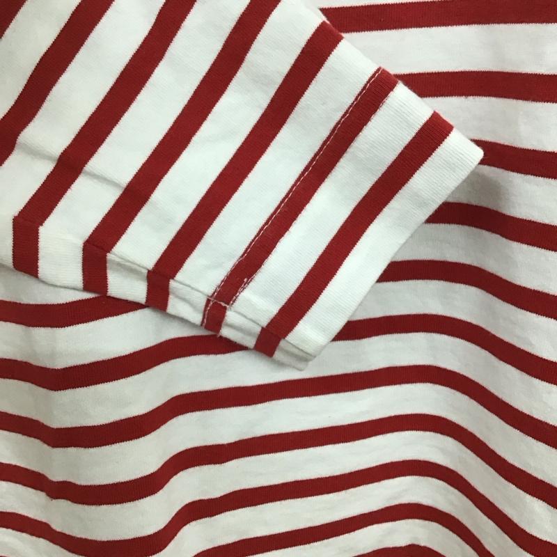 フォードミルズ FORDMILLS カットソー 七分袖 M ボーダー柄 白 / ホワイト / X 赤 / レッド / レディース USED 古着 中古 10131562