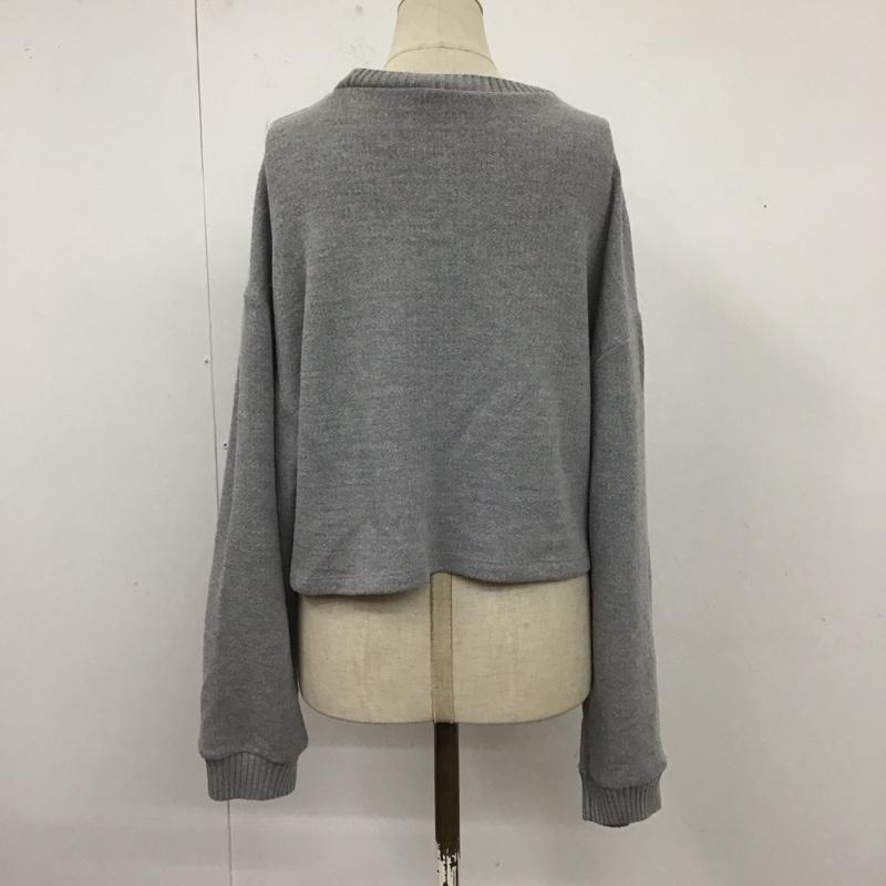 ザラ ZARA ニット、セーター 長袖 クロップド丈 M 無地 灰 / グレー / レディース USED 古着 中古 10122030