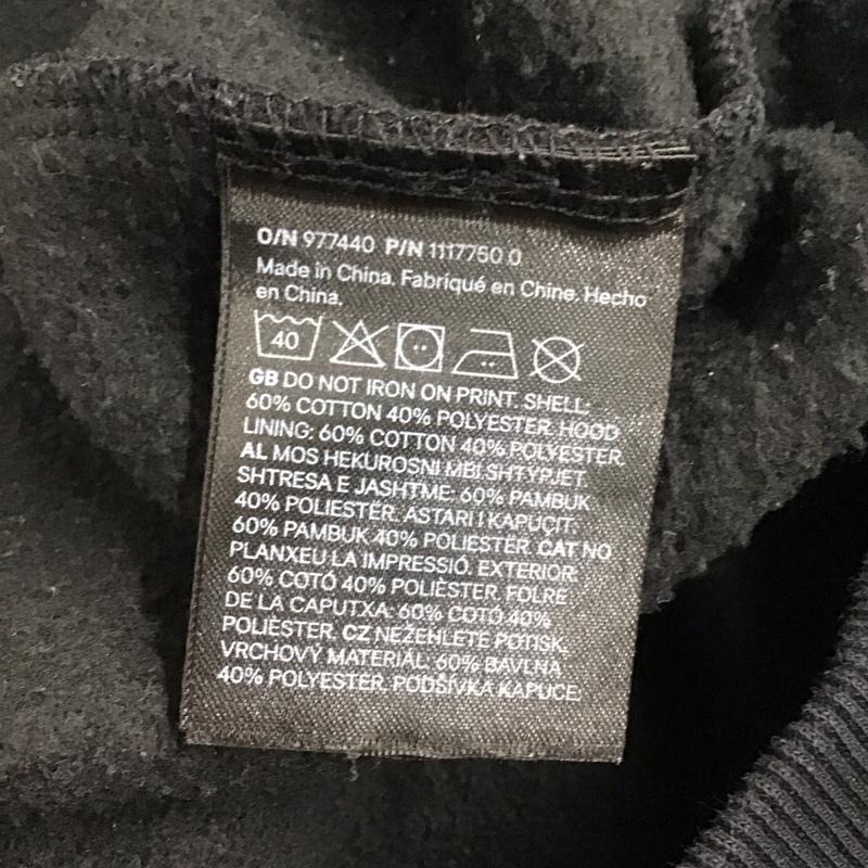 ヘンネスアンドモーリッツ H&M パーカー 長袖 長袖パーカー プルオーバーパーカー スウェット XL プリント 黒 / ブラック / メンズ USED 古着 中古 10137632