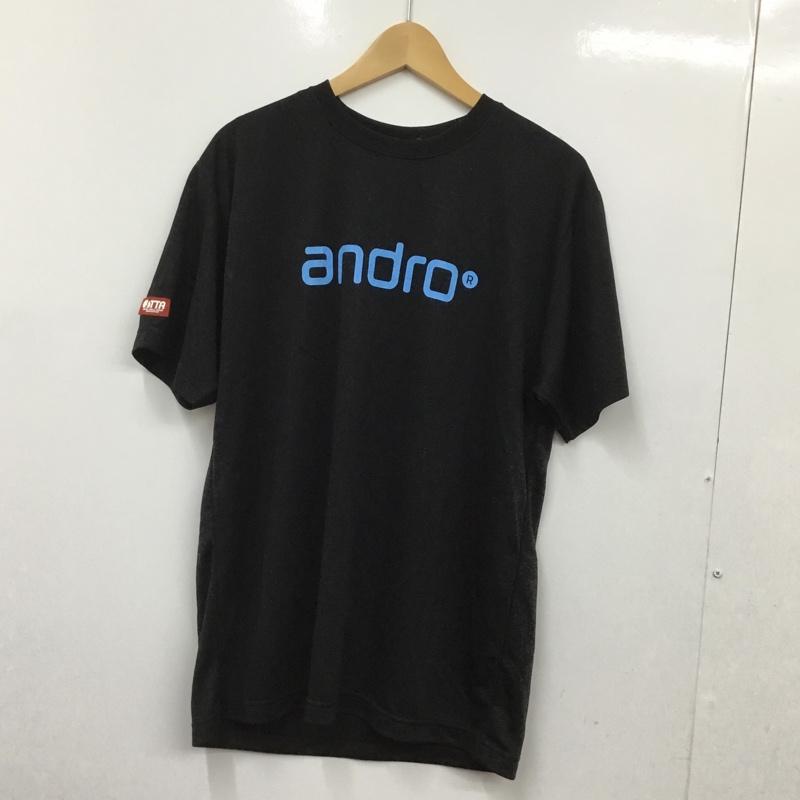 アンドロ andro Tシャツ 半袖 卓球ウェア スポーツウェア タグ付き M ロゴ、文字 黒 / ブラック / メンズ USED 古着 中古 10135674