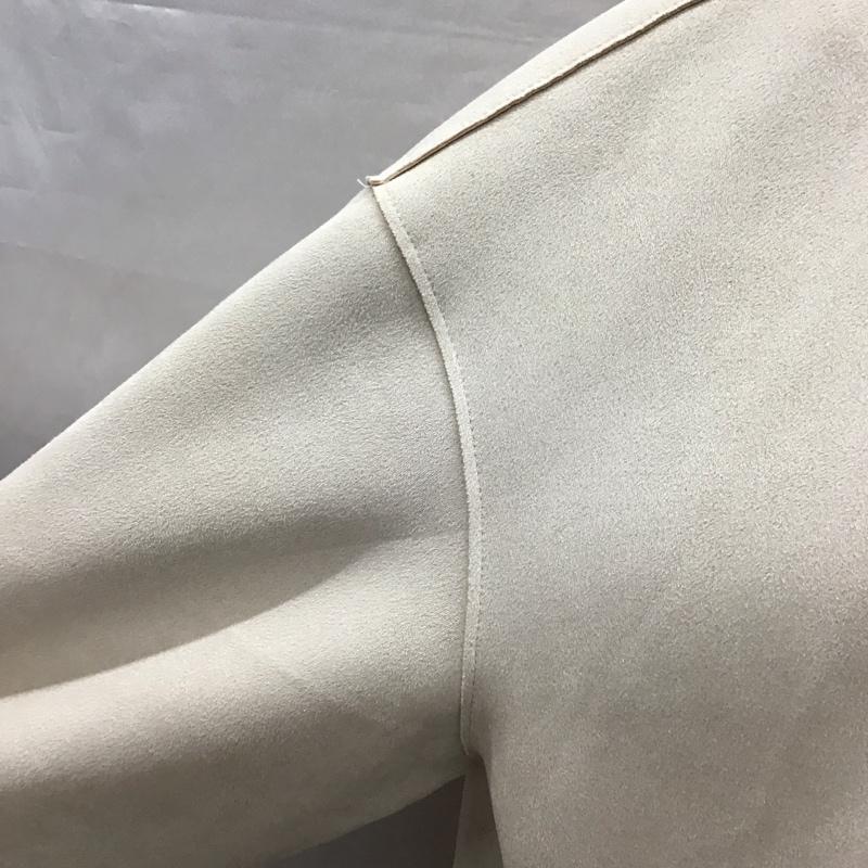 ザラ ZARA コート コート一般 3046 134 711 ノーカラー フェイクスエード フリンジ M 刺繍 アイボリー / アイボリー / レディース USED 古着 中古 10118400