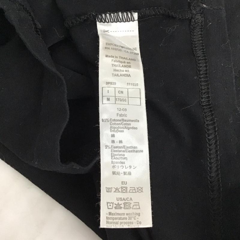 エンポリオアルマーニ EMPORIO ARMANI Tシャツ 半袖 半袖カットソー プリントTシャツ クルーネックカットソー アンダーウェア M ロゴ、文字 黒 / ブラック / メンズ USED 古着 中古 10121656