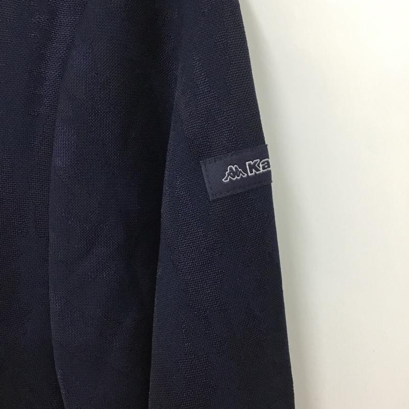 カッパ Kappa ポロシャツ 長袖 KG952LS43 ボタンダウン ゴルフウェア タグ付き M ロゴ、文字 紺 / ネイビー / メンズ USED 古着 中古 10135701