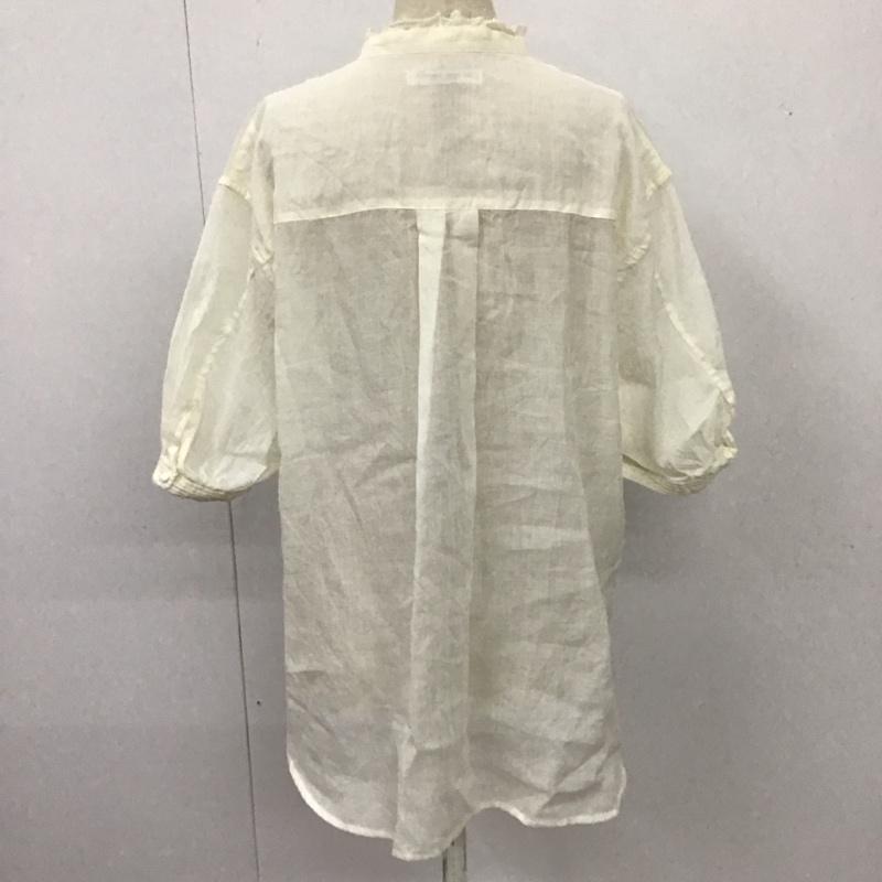 ビューティアンドユースユナイテッドアローズ BEAUTY&YOUTH UNITED ARROWS シャツ、ブラウス 半袖 1616-105-1693 コットンリネン スタンドカラー 無地 アイボリー / アイボリー / レディース USED 古着 中古 10114426