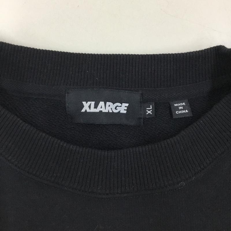 エクストララージ XLARGE トレーナー 長袖 101214012007 Records Crew Neck Sweat スウェット XL ロゴ、文字 黒 / ブラック /  メンズ USED 古着 中古 10121017