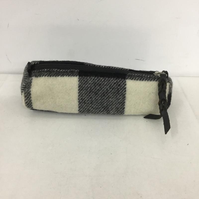 ポーター PORTER ファッション小物 ファッション小物 ペンケース ESSENTIAL DESIGNS チェック ロゴ、文字 白 / ホワイト / X 黒 / ブラック / メンズ USED 古着 中古 10139077