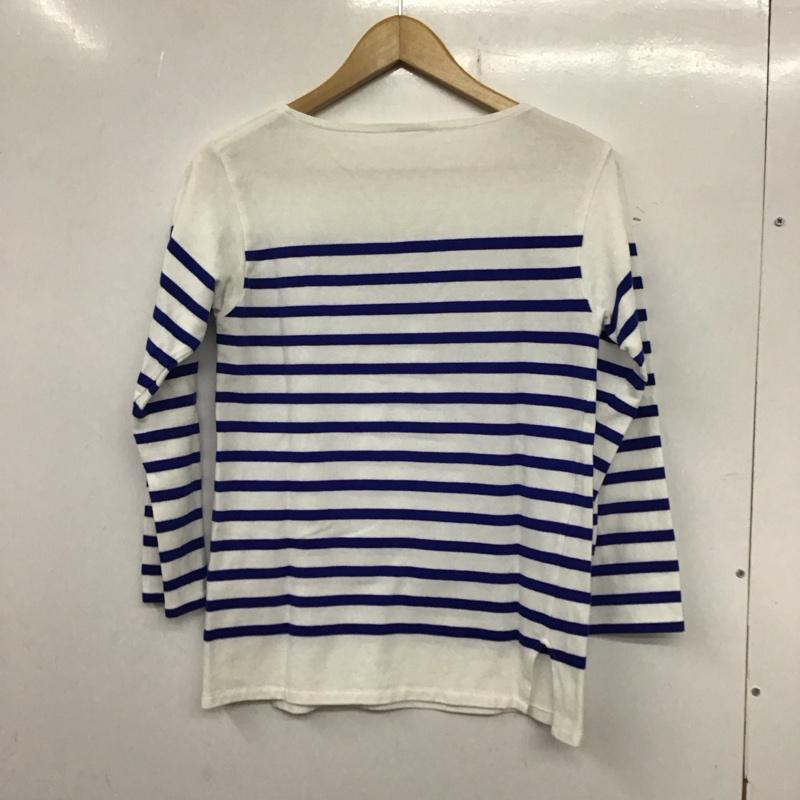オーシバル ORCIVAL Tシャツ 七分袖 1 ボーダー柄 白 / ホワイト / X 青 / ブルー / レディース USED 古着 中古 10134669
