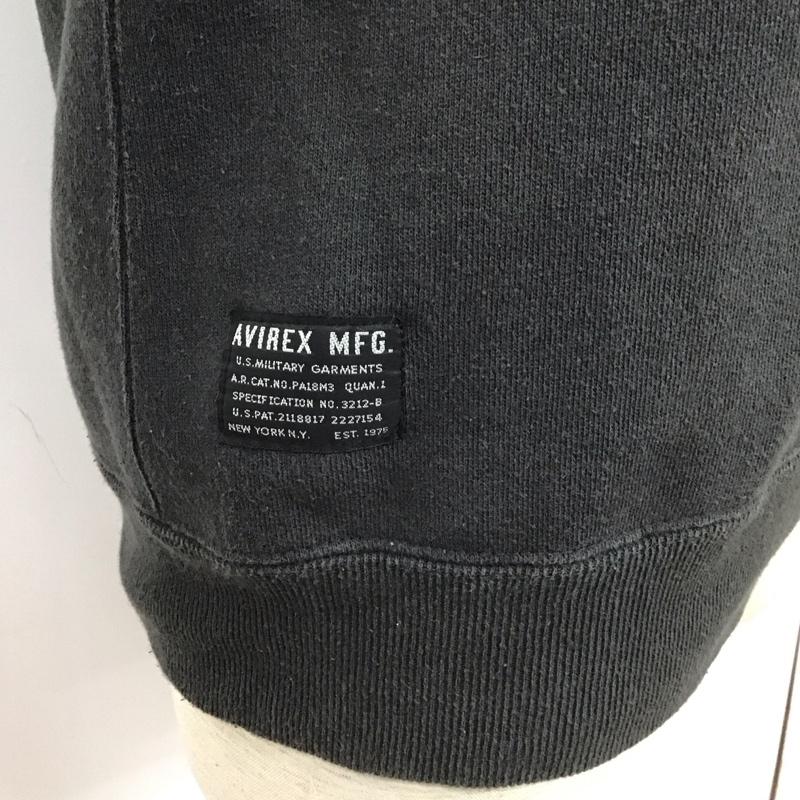 アヴィレックス AVIREX トレーナー 長袖 6173456 スウェット クルーネック 長袖トレーナー M 無地 黒 / ブラック / メンズ USED 古着 中古 10107294