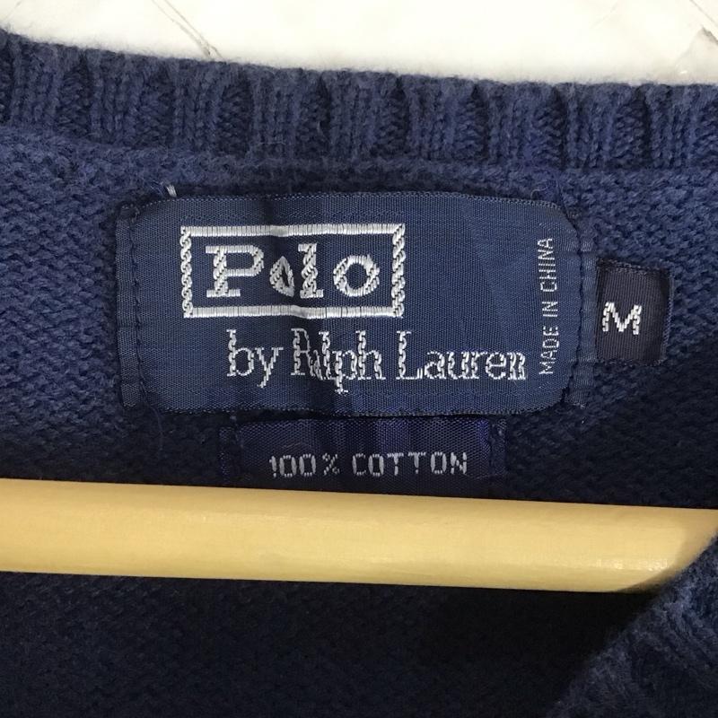 ポロバイラルフローレン Polo by RALPH LAUREN ベスト ベスト ニットベスト ノースリーブカットソー プルオーバー M ロゴ、文字 青 / ブルー / メンズ USED 古着 中古 10141469