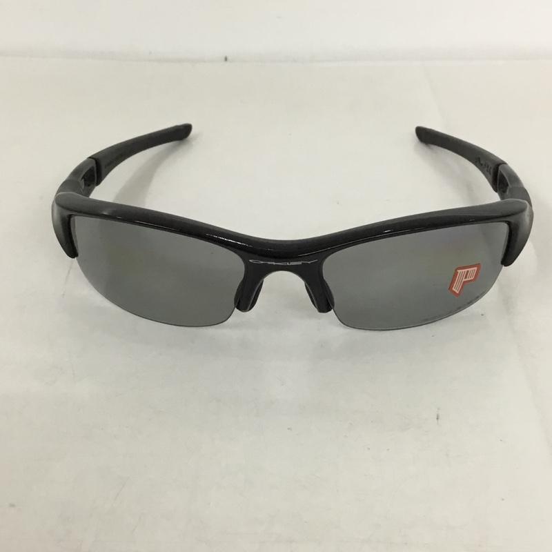 オークリー OAKLEY めがね・サングラス サングラス 12-900J FLAK JACKET スポーツサングラス ミラーレンズ 箱有 ロゴ、文字 黒 / ブラック / メンズ USED 古着 中古 10129375
