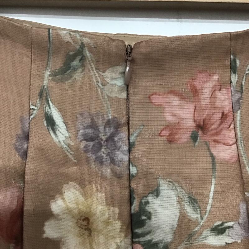 ナチュラルビューティーベーシック NATURAL BEAUTY BASIC スカート ひざ丈スカート 017-3220751 ダブルオーガンジースカート S 総柄 X 花柄 橙 / オレンジ /  レディース USED 古着 中古 10132744