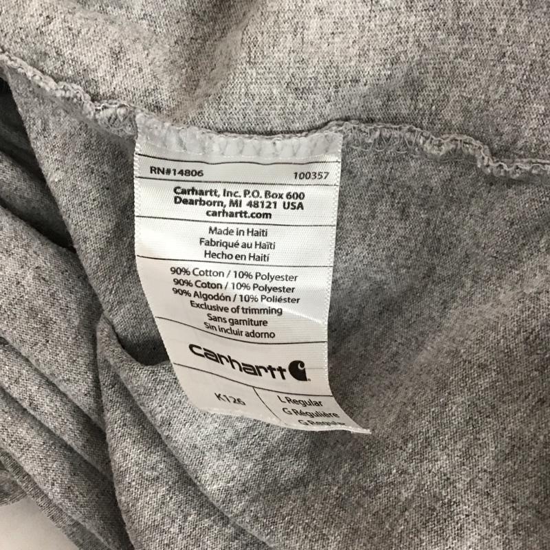 カーハート Carhartt カットソー 長袖 長袖カットソー クルーネックカットソー ロングスリーブカットソー プリントTシャツ L ロゴ、文字 灰 / グレー /  メンズ USED 古着 中古 10112508