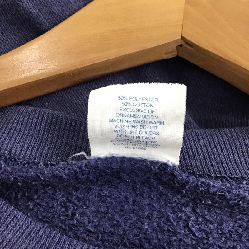 ベルバシーン Velva Sheen トレーナー 長袖 長袖トレーナー スウェット クルーネック プルオーバー 90s L プリント 紺 / ネイビー / メンズ USED 古着 中古 10150657