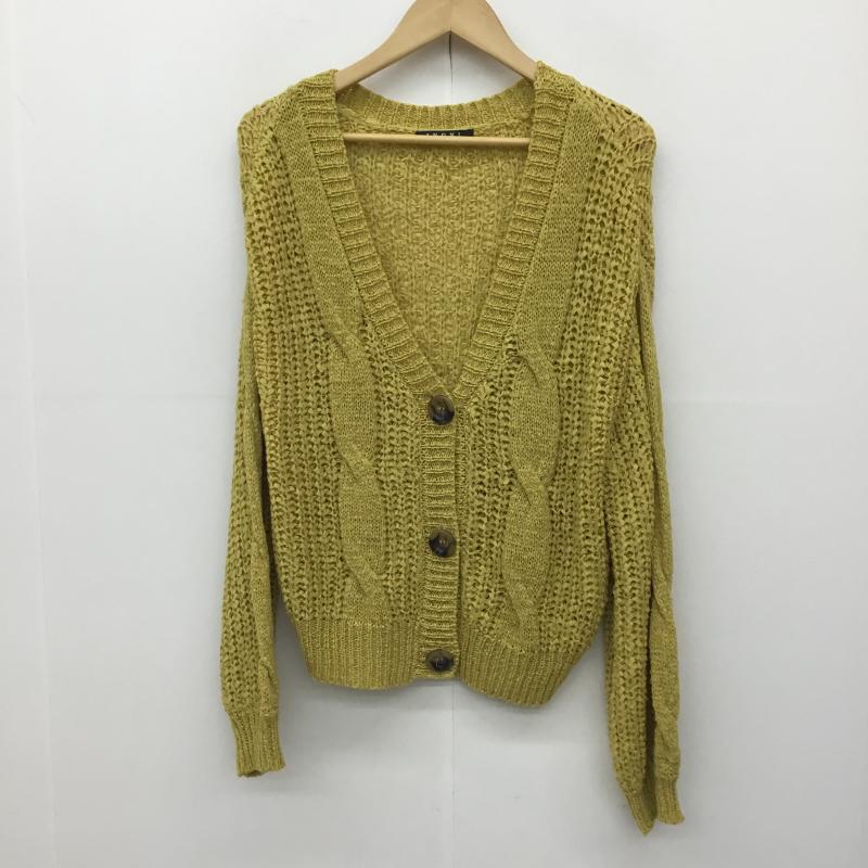 イング INGNI カーディガン 長袖 M 無地 黄 / イエロー / レディース USED 古着 中古 10134391