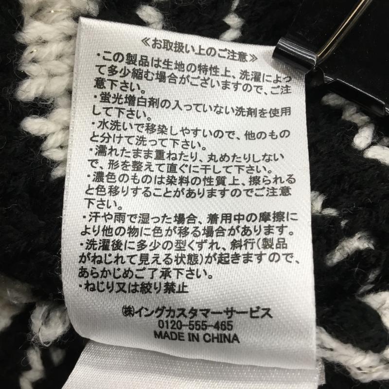 イング INGNI ニット、セーター 長袖 M 黒 / ブラック / X 白 / ホワイト / レディース USED 古着 中古 10139619