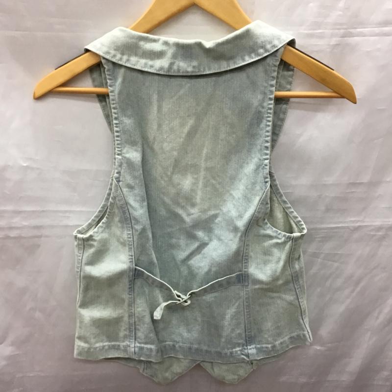 イング INGNI ベスト ベスト デニムベスト 襟付き タグ付き M 無地 水色 / ライトブルー / レディース USED 古着 中古 10118169