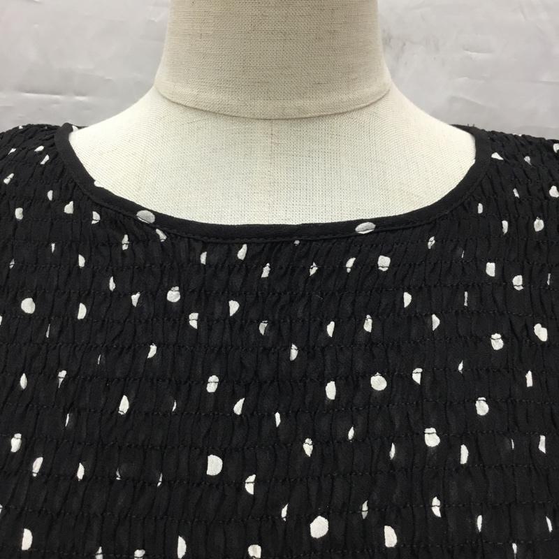 ザラ ZARA カットソー 長袖 長袖カットソー クルーネックカットソー ロングスリーブカットソー シャツカットソー S ドット 黒 / ブラック / レディース USED 古着 中古 10115792