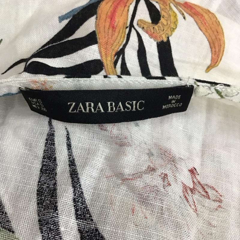 ザラ ZARA ワンピース ひざ丈スカート 2779 171 330 コットン リネン フレンチスリーブ S 花柄 マルチカラー / マルチカラー / レディース USED 古着 中古 10113510