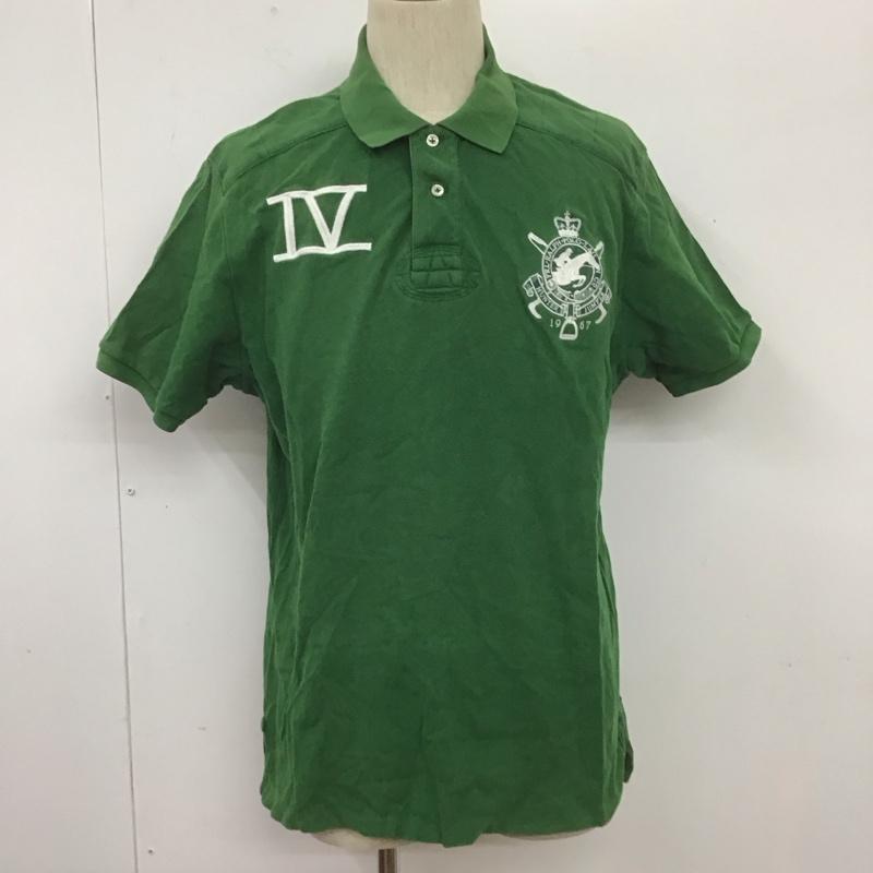 ポロバイラルフローレン Polo by RALPH LAUREN ポロシャツ 半袖 半袖ポロシャツ カラーシャツ カジュアルシャツ 半袖カットソー L ロゴ、文字 緑 / グリーン / メンズ USED 古着 中古 10106835