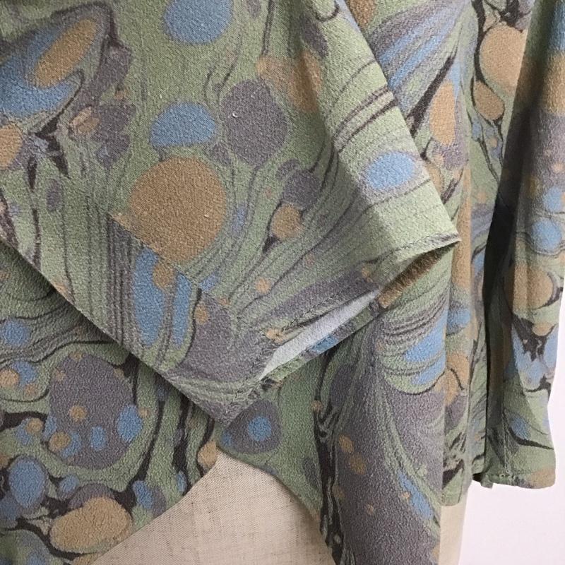 スローバイスライ THROW by SLY シャツ、ブラウス 七分袖 030ES030-1220 FRONT BUTTON SHIRRING BL パフスリーブ 肩パット FREE 総柄 マルチカラー / マルチカラー / レディース USED 古着 中古 10109488