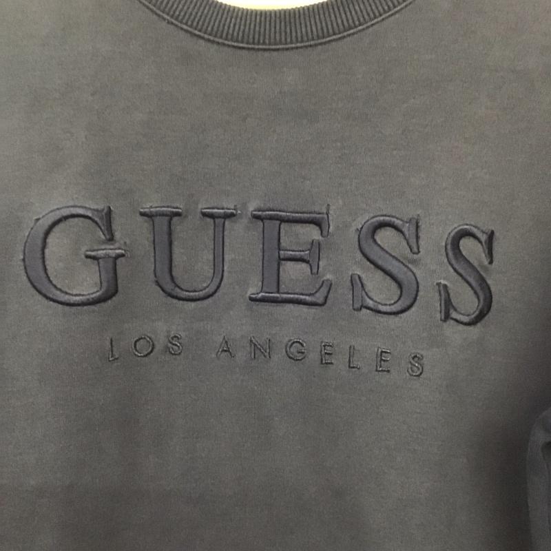 ゲス Guess トレーナー 長袖 長袖トレーナー スウェット クルーネック プルオーバー S ロゴ、文字 黒 / ブラック / メンズ USED 古着 中古 10136236