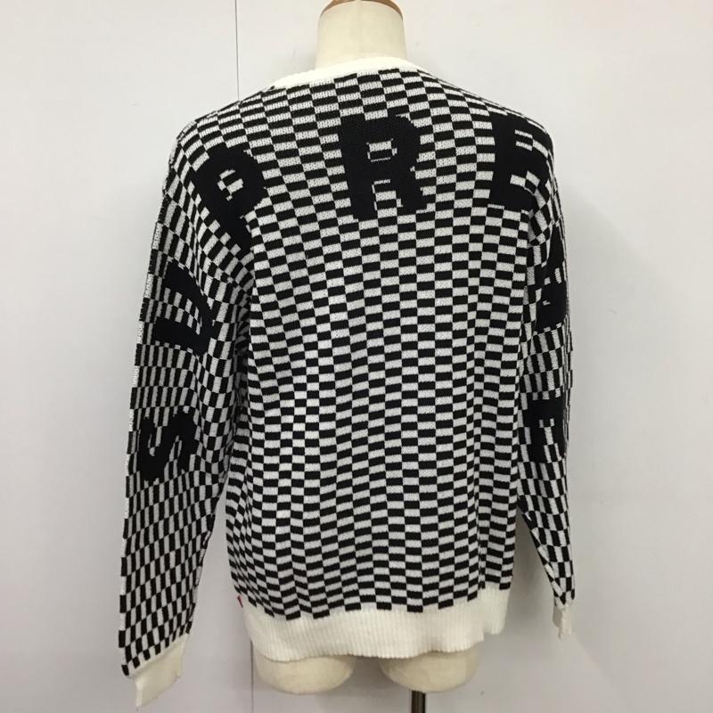 シュプリーム Supreme ニット、セーター 長袖 20SS BackLogoSweater 長袖ニットカットソー セーター L チェック 白 / ホワイト / X 黒 / ブラック / メンズ USED 古着 中古 10115394