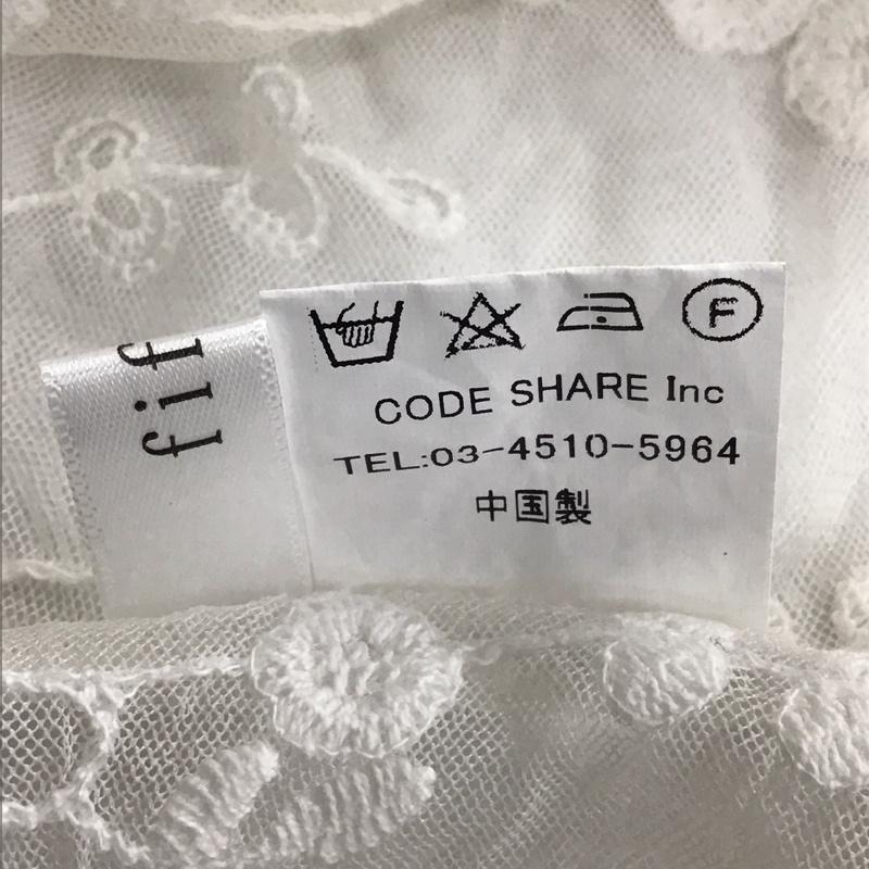 フィフス fifth カーディガン 七分袖 ロングカーディガン 七分丈カットソー 前開カーディガン シアー 総柄 白 / ホワイト / レディース USED 古着 中古 10116363